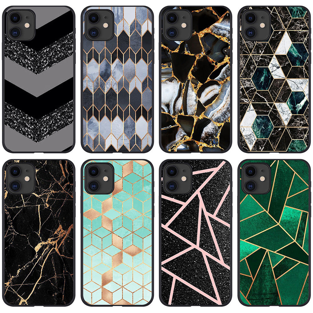 HKM-022611 Fashion Marbled Pattern TPU Back Cover for iPhone 5/5S/SE - Unisex Protective Shell