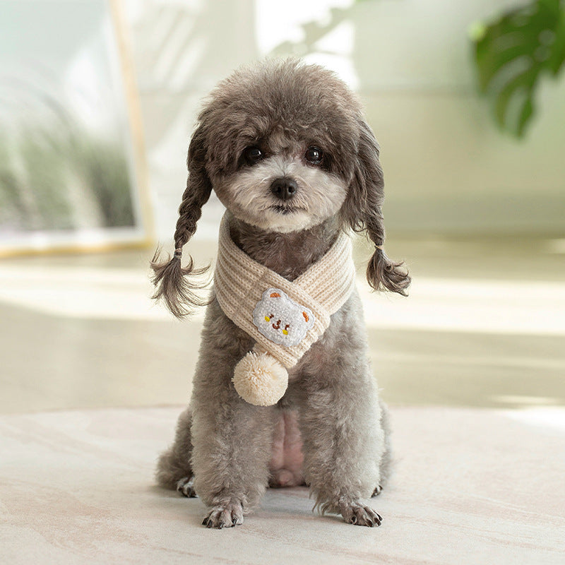 HKM-022611 Personalized Cartoon Patterned Winter Wool Scarf for Pets