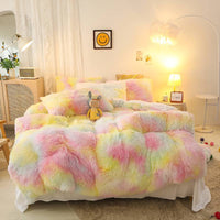 HKM-022675 Mink Velvet Four-Piece Bedding Set with Hidden Zipper and Corner Straps