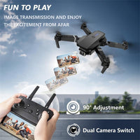 HKM-022867 Remote-Controlled E88 Drone with Dual Cameras and Extra Batteries
