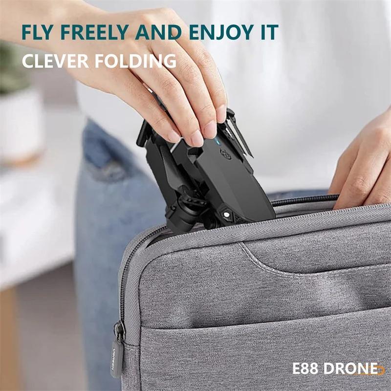HKM-022867 Remote-Controlled E88 Drone with Dual Cameras and Extra Batteries
