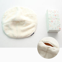 HKM-022931 Hydrating Facial Cold Compress Towel - Soft Coral Fleece, Off-White, 24x24 cm