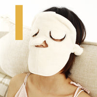 HKM-022931 Hydrating Facial Cold Compress Towel - Soft Coral Fleece, Off-White, 24x24 cm