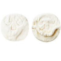 HKM-022931 Hydrating Facial Cold Compress Towel - Soft Coral Fleece, Off-White, 24x24 cm