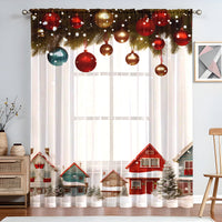 HKM-023059 Christmas Series Polyester Window Screen - Half Shade Digital Print, Various Sizes