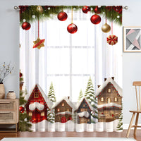 HKM-023059 Christmas Series Polyester Window Screen - Half Shade Digital Print, Various Sizes