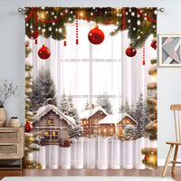 HKM-023059 Christmas Series Polyester Window Screen - Half Shade Digital Print, Various Sizes