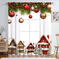 HKM-023059 Christmas Series Polyester Window Screen - Half Shade Digital Print, Various Sizes