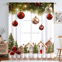 HKM-023059 Christmas Series Polyester Window Screen - Half Shade Digital Print, Various Sizes