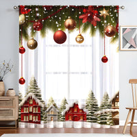HKM-023059 Christmas Series Polyester Window Screen - Half Shade Digital Print, Various Sizes