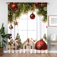 HKM-023059 Christmas Series Polyester Window Screen - Half Shade Digital Print, Various Sizes