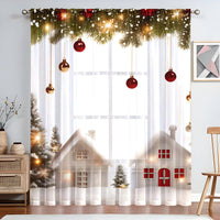 HKM-023059 Christmas Series Polyester Window Screen - Half Shade Digital Print, Various Sizes