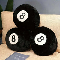 HKM-023315 Black Billiards Plush Pillow Toy Cushion for Sofa, 35cm
