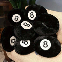 HKM-023315 Black Billiards Plush Pillow Toy Cushion for Sofa, 35cm
