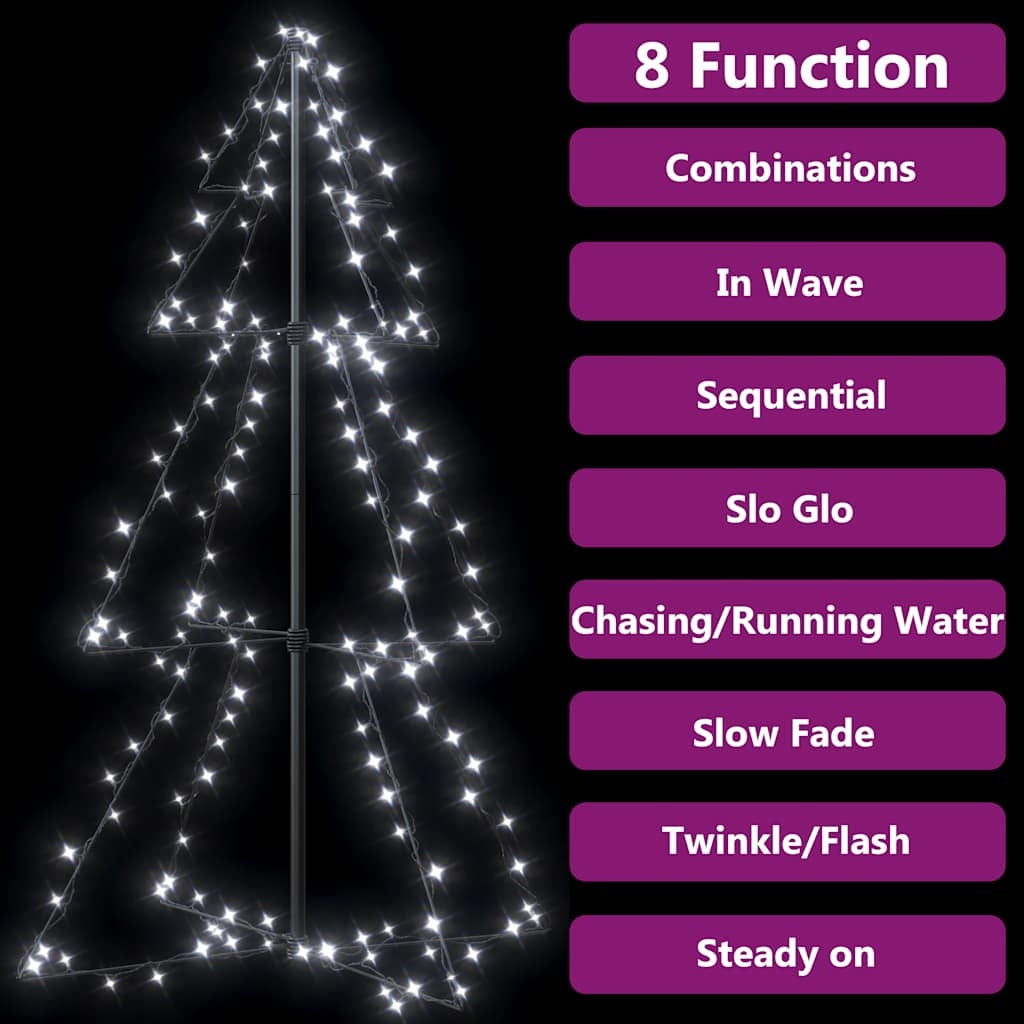 HKM-023315 Indoor and Outdoor Cone-Shaped Christmas Tree with 160 LED Lights and 8 Lighting Effects, Waterproof Decoration