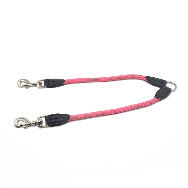 HKM-023315 Reflective Double-Headed Nylon Dog Leash - Scalable, Durable Design for Small to Medium Dogs