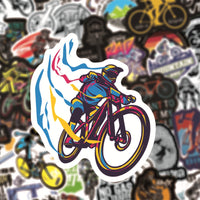 HKM-023379 Bicycle Doodle Stickers - Self-Adhesive Series with 50 Strong Adhesion Cycling Designs
