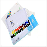 HKM-023443 Meiliang Solid Watercolor Paint Set - Available in 24 or 36 Vibrant Colors, Environmentally Friendly and Non-Toxic