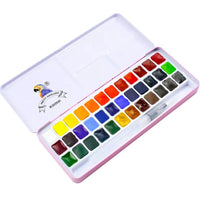 HKM-023443 Meiliang Solid Watercolor Paint Set - Available in 24 or 36 Vibrant Colors, Environmentally Friendly and Non-Toxic