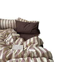 HKM-023507 Artistic Striped Cotton Four-Piece Bedding Set for Multiple Bed Sizes