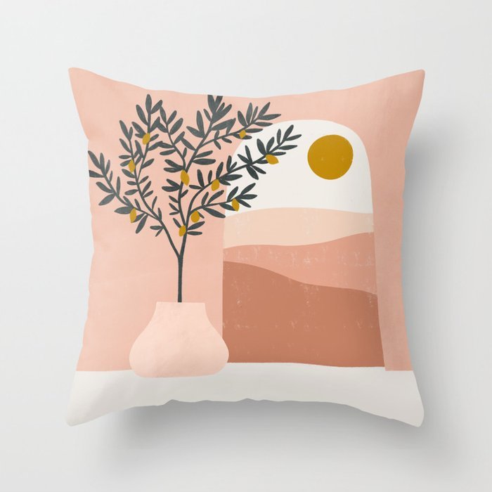 HKM-023635 Modern Abstract Oil Painting Pillowcase - Peach Skin Fabric, 45x45cm