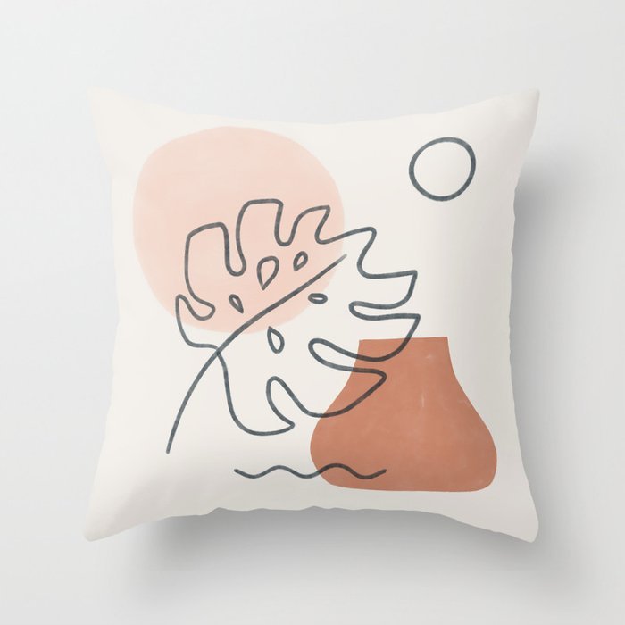 HKM-023635 Modern Abstract Oil Painting Pillowcase - Peach Skin Fabric, 45x45cm