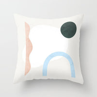 HKM-023635 Modern Abstract Oil Painting Pillowcase - Peach Skin Fabric, 45x45cm