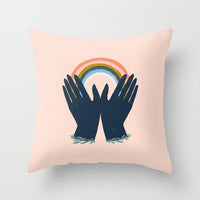 HKM-023635 Modern Abstract Oil Painting Pillowcase - Peach Skin Fabric, 45x45cm