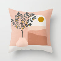 HKM-023635 Modern Abstract Oil Painting Pillowcase - Peach Skin Fabric, 45x45cm