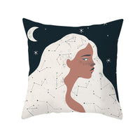 HKM-023635 Modern Abstract Oil Painting Pillowcase - Peach Skin Fabric, 45x45cm