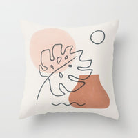 HKM-023635 Modern Abstract Oil Painting Pillowcase - Peach Skin Fabric, 45x45cm