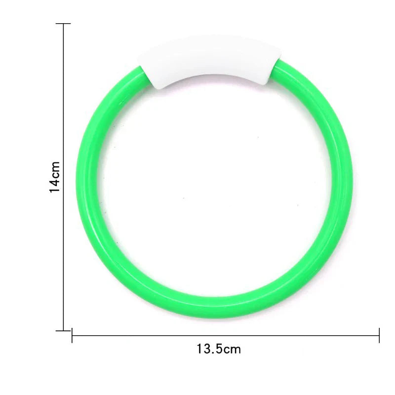 HKM-023763 Colorful Plastic Dive Training Rings for Kids - 4 Pieces Swimming Pool Toy