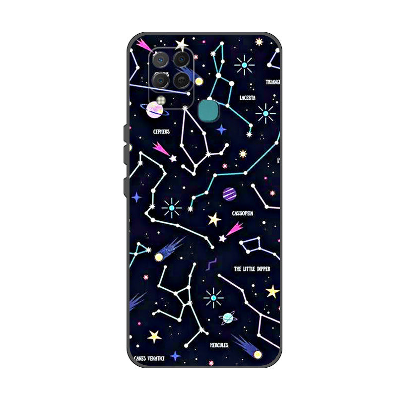 HKM-023763 Transparent TPU Painted Mobile Phone Case for Infinix Hot 10S / Hot 10S NFC / Hot 10T - Flexible & Durable Design