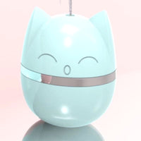 HKM-023955 Interactive Cat Feather Toy with Plastic Tumbler Design, 7x9cm, Available in Blue and Pink