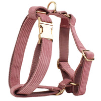 HKM-024019 Corduroy Pet Collar and Leash Set with Bow and Vest for Dogs