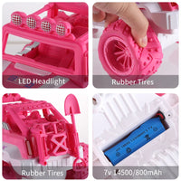 HKM-024083 Remote Control Pink Off-road Climbing Truck Toy for Ages 5 and Up, High-speed RC Vehicle, 1:12 Scale with Controller