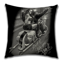 HKM-024211 Plush Decorative Pillow Cushion - People Pattern, 45x45cm for Home and Outdoor Spaces
