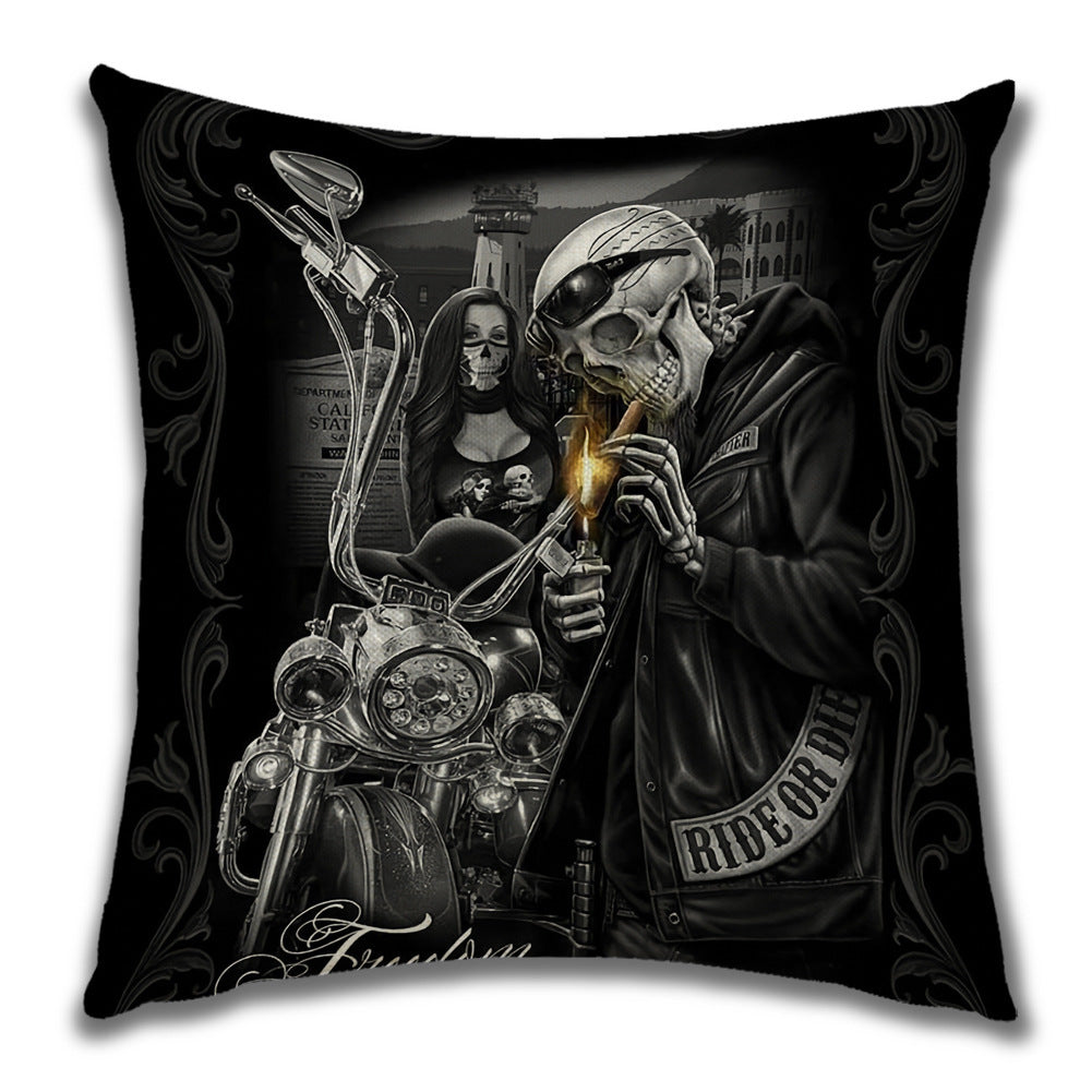 HKM-024211 Plush Decorative Pillow Cushion - People Pattern, 45x45cm for Home and Outdoor Spaces