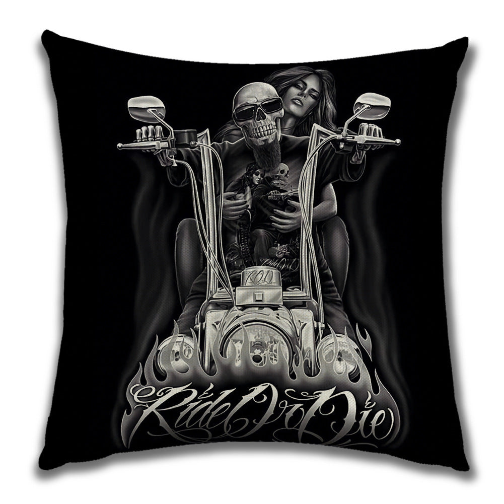HKM-024211 Plush Decorative Pillow Cushion - People Pattern, 45x45cm for Home and Outdoor Spaces