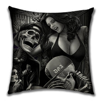 HKM-024211 Plush Decorative Pillow Cushion - People Pattern, 45x45cm for Home and Outdoor Spaces
