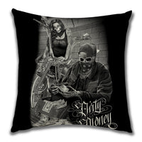 HKM-024211 Plush Decorative Pillow Cushion - People Pattern, 45x45cm for Home and Outdoor Spaces