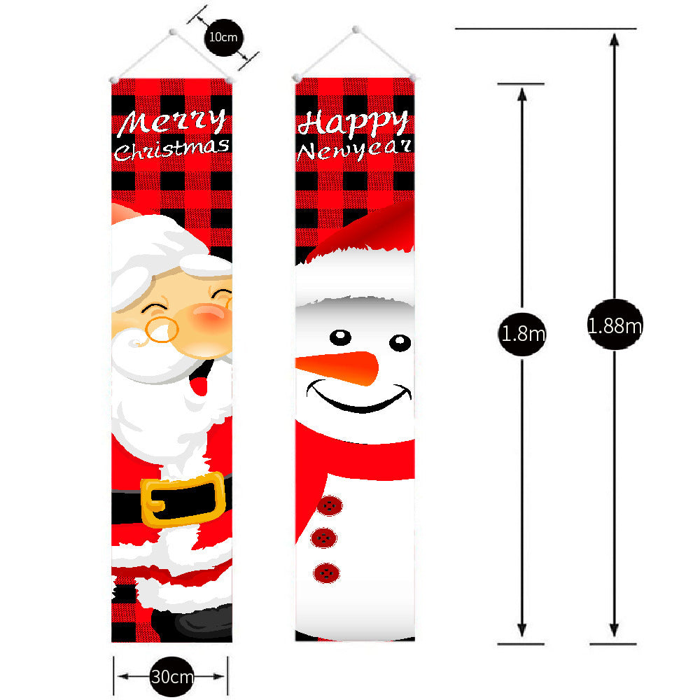 HKM-024275 Christmas Door Curtain with Santa Claus Pattern for Holiday Decor - Polyester, 180CM x 30CM
