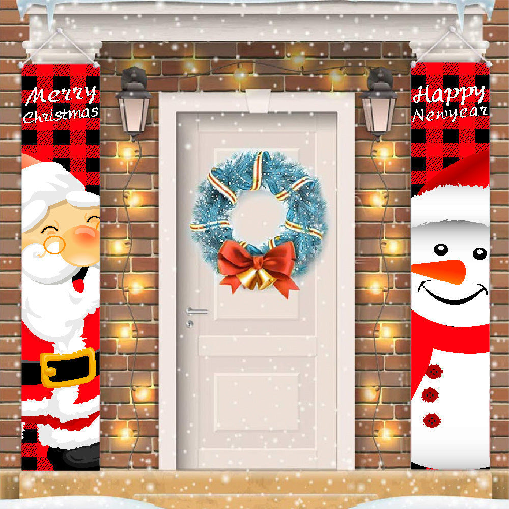 HKM-024275 Christmas Door Curtain with Santa Claus Pattern for Holiday Decor - Polyester, 180CM x 30CM