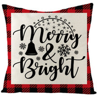HKM-024339 Christmas-Themed Cartoon Anime Linen Pillowcase, Modern Simple Design, 45x45cm