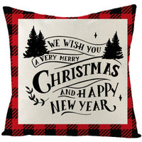 HKM-024339 Christmas-Themed Cartoon Anime Linen Pillowcase, Modern Simple Design, 45x45cm
