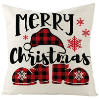 HKM-024339 Christmas-Themed Cartoon Anime Linen Pillowcase, Modern Simple Design, 45x45cm