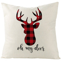 HKM-024339 Christmas-Themed Cartoon Anime Linen Pillowcase, Modern Simple Design, 45x45cm