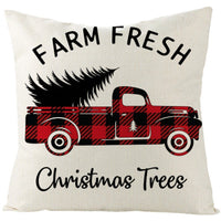 HKM-024339 Christmas-Themed Cartoon Anime Linen Pillowcase, Modern Simple Design, 45x45cm