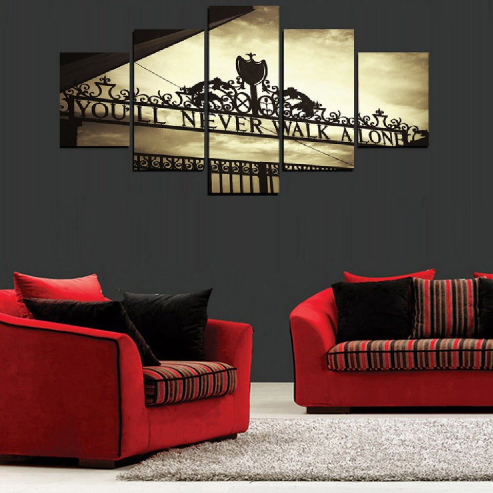 KTX-024339 Liverpool Football "You Will Never Walk Alone" HD Print Multi-Piece Canvas Decorative Artwork