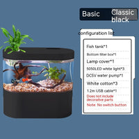 HKM-024339 Mini Desktop Self-Circulation Aquarium with LED Lights and Water Pump
